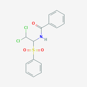 molecular formula C15H13Cl2NO3S B11715281 N-[2,2-dichloro-1-(phenylsulfonyl)ethyl]benzamide 