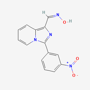 molecular formula C14H10N4O3 B11715298 (E)-N-{[3-(3-Nitrophenyl)imidazo[1,5-A]pyridin-1-YL]methylidene}hydroxylamine 