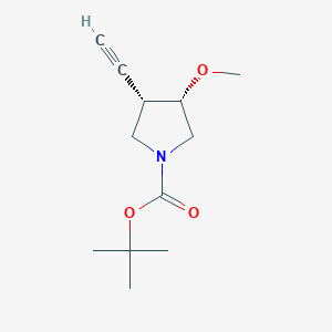 molecular formula C12H19NO3 B11715306 tert-butyl (3S,4S)-3-ethynyl-4-methoxypyrrolidine-1-carboxylate 