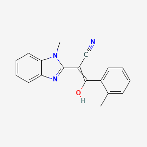 2-[(2E)-1-methyl-2,3-dihydro-1H-1,3-benzodiazol-2-ylidene]-3-(2-methylphenyl)-3-oxopropanenitrile