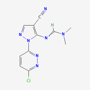 (E)-N'-[1-(6-chloropyridazin-3-yl)-4-cyano-1H-pyrazol-5-yl]-N,N-dimethylmethanimidamide