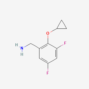 molecular formula C10H11F2NO B11715349 2-Cyclopropoxy-3,5-difluorobenzylamine 