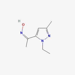 molecular formula C8H13N3O B11715362 (E)-N-[1-(1-ethyl-3-methyl-1H-pyrazol-5-yl)ethylidene]hydroxylamine 