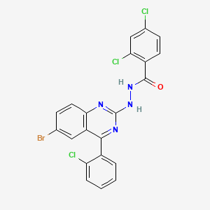 N'-[6-bromo-4-(2-chlorophenyl)quinazolin-2-yl]-2,4-dichlorobenzohydrazide