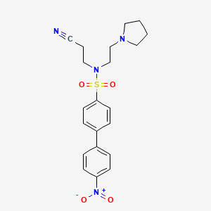 molecular formula C21H24N4O4S B11715382 N-(2-cyanoethyl)-4'-nitro-N-[2-(pyrrolidin-1-yl)ethyl]biphenyl-4-sulfonamide 