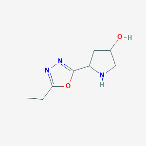 molecular formula C8H13N3O2 B11715461 5-(5-Ethyl-1,3,4-oxadiazol-2-yl)pyrrolidin-3-ol 