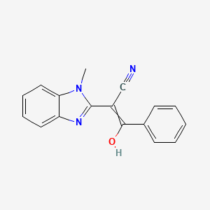 molecular formula C17H13N3O B11715505 2-[(2E)-1-methyl-2,3-dihydro-1H-1,3-benzodiazol-2-ylidene]-3-oxo-3-phenylpropanenitrile 