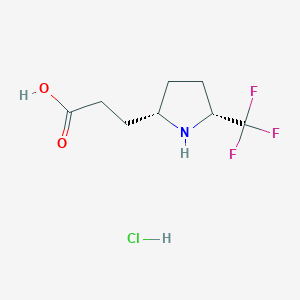 Rac-3-[(2r,5s)-5-(trifluoromethyl)pyrrolidin-2-yl]propanoic acid hydrochloride