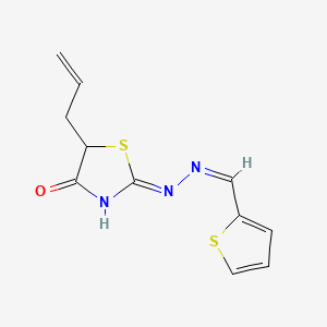 (2E)-5-(prop-2-en-1-yl)-2-[(2E)-2-[(thiophen-2-yl)methylidene]hydrazin-1-ylidene]-1,3-thiazolidin-4-one