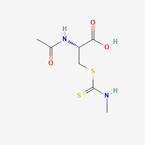 molecular formula C7H12N2O3S2 B11715547 Cysteine, N-acetyl-, methyldithiocarbamate (ester), L- CAS No. 31655-50-2