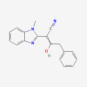 2-[(2E)-1-methyl-2,3-dihydro-1H-1,3-benzodiazol-2-ylidene]-3-oxo-4-phenylbutanenitrile