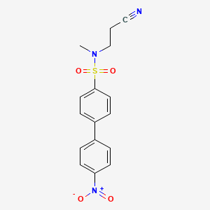 molecular formula C16H15N3O4S B11715600 N-(2-cyanoethyl)-N-methyl-4'-nitrobiphenyl-4-sulfonamide 