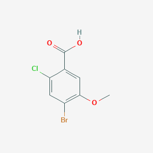 molecular formula C8H6BrClO3 B11715624 4-Bromo-2-chloro-5-methoxybenzoic acid 