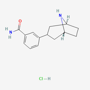 molecular formula C14H19ClN2O B11715639 3-((1R,3r,5S)-8-azabicyclo[3.2.1]octan-3-yl)benzamide hydrochloride CAS No. 949904-53-4