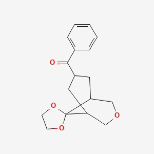 molecular formula C17H20O4 B11715654 Phenyl(3-oxaspiro[bicyclo[3.3.1]nonane-9,2'-[1,3]dioxolan]-7-yl)methanone 