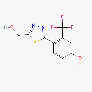 {5-[4-Methoxy-2-(trifluoromethyl)phenyl]-1,3,4-thiadiazol-2-yl}methanol