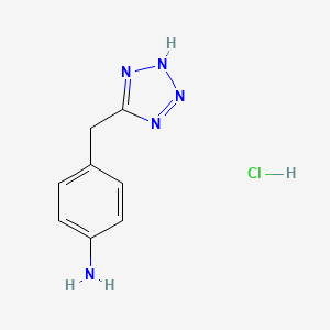 molecular formula C8H10ClN5 B11715697 4-[(2H-1,2,3,4-tetrazol-5-yl)methyl]aniline hydrochloride 