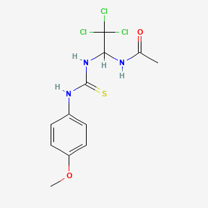 molecular formula C12H14Cl3N3O2S B11715709 N-(2,2,2-trichloro-1-{[(4-methoxyphenyl)carbamothioyl]amino}ethyl)acetamide 