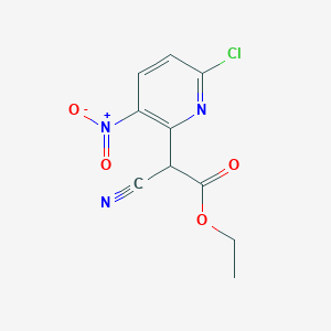 molecular formula C10H8ClN3O4 B11715732 Ethyl 2-(6-Chloro-3-nitro-2-pyridyl)-2-cyanoacetate 