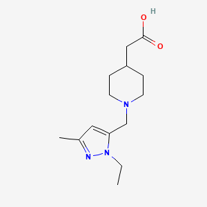 2-{1-[(1-ethyl-3-methyl-1H-pyrazol-5-yl)methyl]piperidin-4-yl}acetic acid