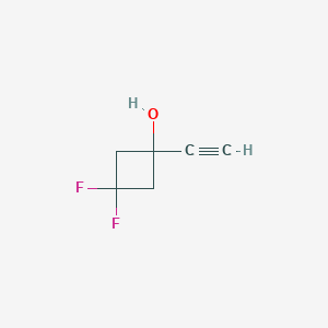 molecular formula C6H6F2O B11715771 1-Ethynyl-3,3-difluoro-cyclobutanol 