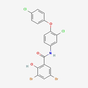 3,5-dibromo-N-[3-chloro-4-(4-chlorophenoxy)phenyl]-2-hydroxybenzamide