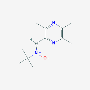 molecular formula C12H19N3O B11715856 2-Propanamine, 2-methyl-N-[(3,5,6-trimethyl-2-pyrazinyl)methylene]-, N-oxide 