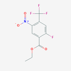 molecular formula C10H7F4NO4 B11715871 Ethyl 2-fluoro-5-nitro-4-(trifluoromethyl)benzoate 