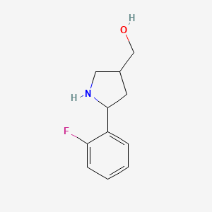 [5-(2-Fluorophenyl)pyrrolidin-3-yl]methanol