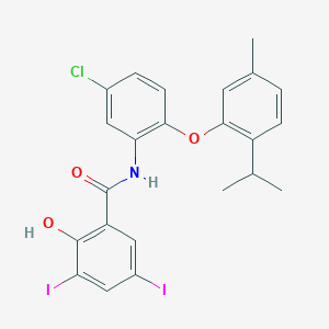 N-{5-chloro-2-[5-methyl-2-(propan-2-yl)phenoxy]phenyl}-2-hydroxy-3,5-diiodobenzamide