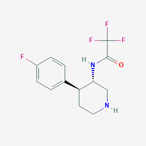 2,2,2-trifluoro-N-[(3S,4S)-4-(4-fluorophenyl)piperidin-3-yl]acetamide