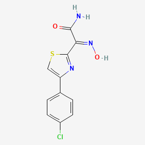 molecular formula C11H8ClN3O2S B11715980 (2E)-2-[4-(4-chlorophenyl)-1,3-thiazol-2-yl]-2-(N-hydroxyimino)acetamide 