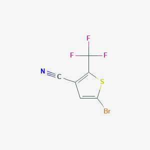 molecular formula C6HBrF3NS B11716007 5-Bromo-2-(trifluoromethyl)thiophene-3-carbonitrile 