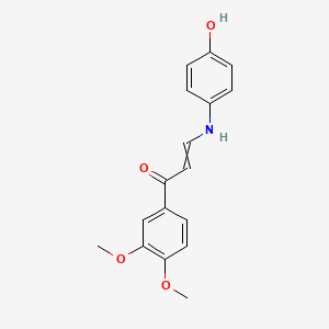 molecular formula C17H17NO4 B11716058 1-(3,4-Dimethoxyphenyl)-3-[(4-hydroxyphenyl)amino]prop-2-en-1-one 