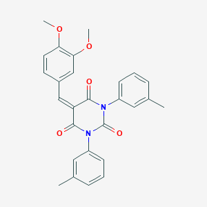 5-[(3,4-Dimethoxyphenyl)methylidene]-1,3-bis(3-methylphenyl)-1,3-diazinane-2,4,6-trione