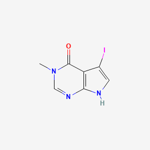 molecular formula C7H6IN3O B11716091 5-iodo-3-methyl-3H-pyrrolo[2,3-d]pyrimidin-4(7H)-one 