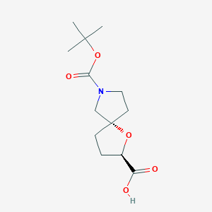 molecular formula C13H21NO5 B11716102 (2R,5S)-7-[(2-methylpropan-2-yl)oxycarbonyl]-1-oxa-7-azaspiro[4.4]nonane-2-carboxylic acid 