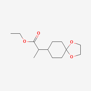 molecular formula C13H22O4 B11716126 Ethyl 2-(1,4-dioxaspiro[4.5]decan-8-yl)propanoate 