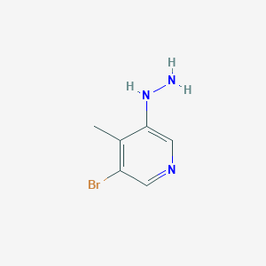 molecular formula C6H8BrN3 B11716167 3-Bromo-5-hydrazinyl-4-methylpyridine 