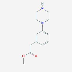 molecular formula C13H18N2O2 B11716236 Methyl 3-(1-piperazinyl)benzeneacetate 