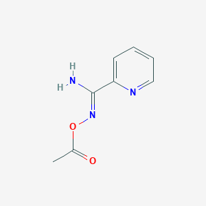 molecular formula C8H9N3O2 B11716273 (E)-[amino(pyridin-2-yl)methylidene]amino acetate 