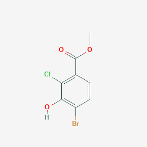 molecular formula C8H6BrClO3 B11716310 Methyl 4-bromo-2-chloro-3-hydroxybenzoate 