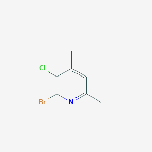 molecular formula C7H7BrClN B11716340 2-Bromo-3-chloro-4,6-dimethylpyridine 