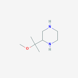 molecular formula C8H18N2O B11716352 2-(2-Methoxypropan-2-yl)piperazine 