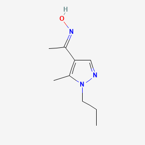 molecular formula C9H15N3O B11716371 (Z)-N-[1-(5-methyl-1-propyl-1H-pyrazol-4-yl)ethylidene]hydroxylamine 