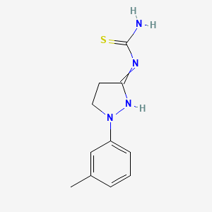 molecular formula C11H14N4S B11716404 [1-(3-methylphenyl)-4,5-dihydro-1H-pyrazol-3-yl]thiourea 