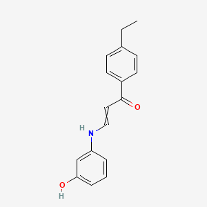 molecular formula C17H17NO2 B11716449 1-(4-Ethylphenyl)-3-[(3-hydroxyphenyl)amino]prop-2-en-1-one 