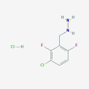 molecular formula C7H8Cl2F2N2 B11716453 (3-Chloro-2,6-difluorobenzyl)hydrazine hydrochloride 