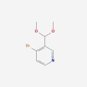 molecular formula C8H10BrNO2 B11716478 4-bromo-3-(dimethoxymethyl)Pyridine 