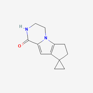 molecular formula C12H14N2O B11716494 Spiro[1,10-diazatricyclo[6.4.0.02,6]dodeca-2(6),7-diene-5,1'-cyclopropane]-9-one 